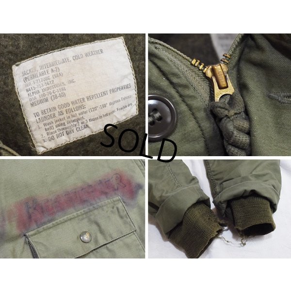 画像3: 【70's】【米軍実物】【U.S.NAVY】 【アルファ製】ステンシル入り【A-2】デッキジャケット【サイズM】 