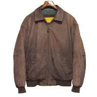 〜00’ｓ【ビンテージ】【Timberland】ティンバーランド【ブラウン】ヌバックレザー【カウハイド】【オールレザージャケット】【ジップアップブルゾン】【サイズL】 