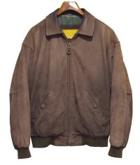 〜00’ｓ【ビンテージ】【Timberland】ティンバーランド【ブラウン】ヌバックレザー【カウハイド】【オールレザージャケット】【ジップアップブルゾン】【サイズL】 