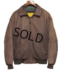 〜00’ｓ【ビンテージ】【Timberland】ティンバーランド【ブラウン】ヌバックレザー【カウハイド】【オールレザージャケット】【ジップアップブルゾン】【サイズL】 