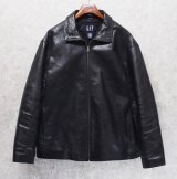 【ビンテージ】オールドギャップ【GAP】【ギャップ】【ブラック】カーコート【レザージャケット】【サイズXL】 