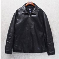 【ビンテージ】オールドギャップ【GAP】【ギャップ】【ブラック】カーコート【レザージャケット】【サイズXL】 