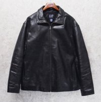 【ビンテージ】オールドギャップ【GAP】【ギャップ】【ブラック】カーコート【レザージャケット】【サイズXL】 