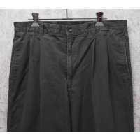 【ビンテージ】【BOSTON BAY】ボストンベイ【オリーブグリーン】2タック 【コットンパンツ】【34ｘ30】 