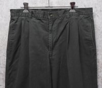 【ビンテージ】【BOSTON BAY】ボストンベイ【オリーブグリーン】2タック 【コットンパンツ】【34ｘ30】 