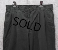 【ビンテージ】【BOSTON BAY】ボストンベイ【オリーブグリーン】2タック 【コットンパンツ】【34ｘ30】 