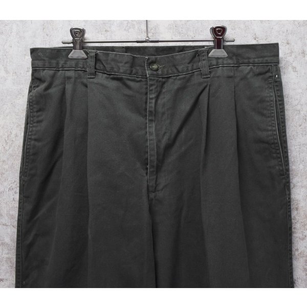 画像1: 【ビンテージ】【BOSTON BAY】ボストンベイ【オリーブグリーン】2タック 【コットンパンツ】【34ｘ30】 