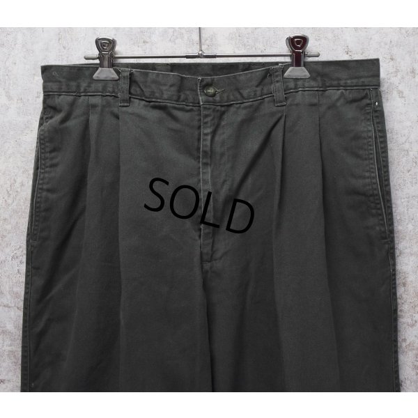 画像1: 【ビンテージ】【BOSTON BAY】ボストンベイ【オリーブグリーン】2タック 【コットンパンツ】【34ｘ30】 