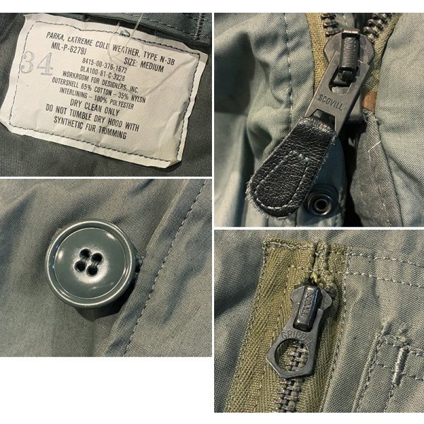 画像2: デッドストック!! 80's【ビンテージ】米軍実物【USAF】WORKROOM FOR DESIGNERS製 6279J【N-3B】【フライトジャケット】【サイズM】 