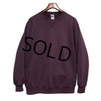 90'ｓ【USA製】【RUSSELL】ラッセル 【ビンテージ】紫【無地】【クルーネック】前V スウェット【サイズXL】 