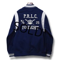 ビンテージ【ラルフローレン】【POLO RALPH LAUREN】【青×白】【ブルゾン】【スウェットスタジャン】【サイズXL】 