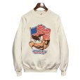 画像1: デッドストック 90's【USA製】JERZEES ジャージーズ【ビンテージ】【アメリカ国旗】バックプリント【白】スウェット【サイズL】<br> (1)