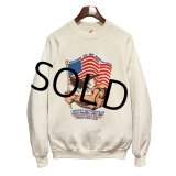 デッドストック 90's【USA製】JERZEES ジャージーズ【ビンテージ】【アメリカ国旗】バックプリント【白】スウェット【サイズL】 