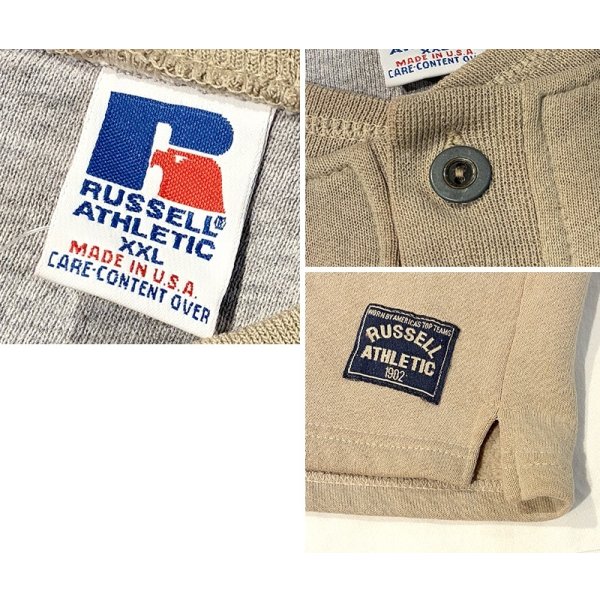 画像2: 90's【USA製】【RUSSELL】ラッセル 【ビンテージ】ベージュ 【無地】【ヘンリーネックネックスウェット】【サイズXXL】 