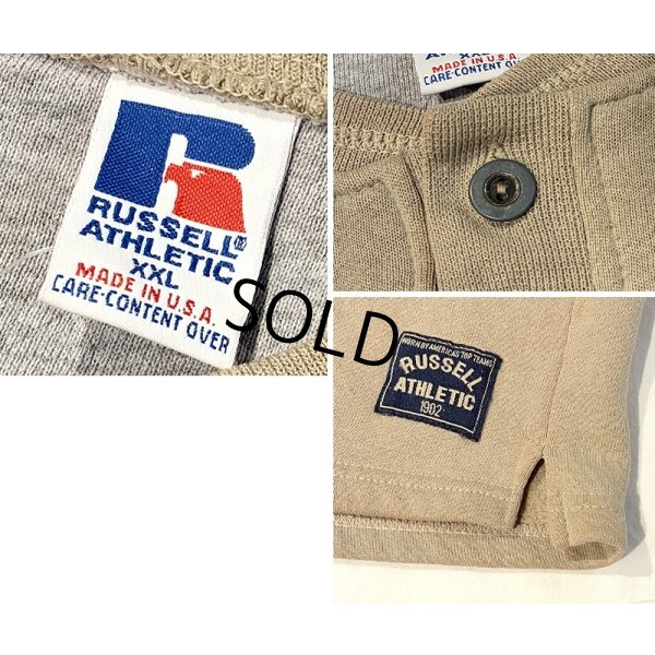 画像2: 90's【USA製】【RUSSELL】ラッセル 【ビンテージ】ベージュ 【無地】【ヘンリーネックネックスウェット】【サイズXXL】 