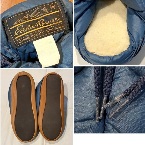 画像2: 程度良好!!【エディーバウアー】Eddie Bauer 青【ダウン】ルームシューズ　サイズXL　 