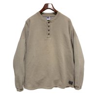 90's【USA製】【RUSSELL】ラッセル 【ビンテージ】ベージュ 【無地】【ヘンリーネックネックスウェット】【サイズXXL】 