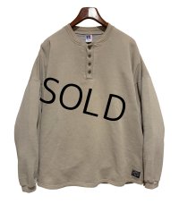 90's【USA製】【RUSSELL】ラッセル 【ビンテージ】ベージュ 【無地】【ヘンリーネックネックスウェット】【サイズXXL】 