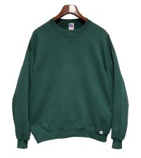 90'ｓ【USA製】【RUSSELL】ラッセル 【ビンテージ】緑【無地】【クルーネック】前V スウェット【サイズXL】 