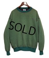 90's【USA製】【ビンテージ】【duofold】デュオフォールド【緑ｘ紫】まだら模様【スウェット】【サイズＸＬ】 