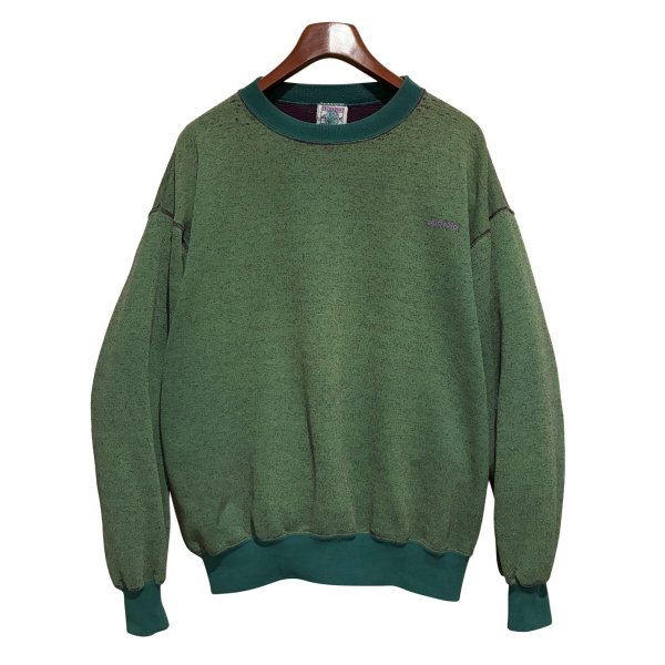 画像1: 90's【USA製】【ビンテージ】【duofold】デュオフォールド【緑ｘ紫】まだら模様【スウェット】【サイズＸＬ】 