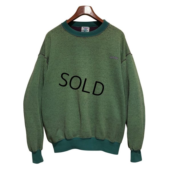 画像1: 90's【USA製】【ビンテージ】【duofold】デュオフォールド【緑ｘ紫】まだら模様【スウェット】【サイズＸＬ】 