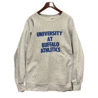 90's【USA製】【ビンテージ】【CROSS GRAIN】【UNIVERSITY AT BUFFALO ATHLETIC】カレッジロゴ【グレー】【スウェット】【サイズXXL】 