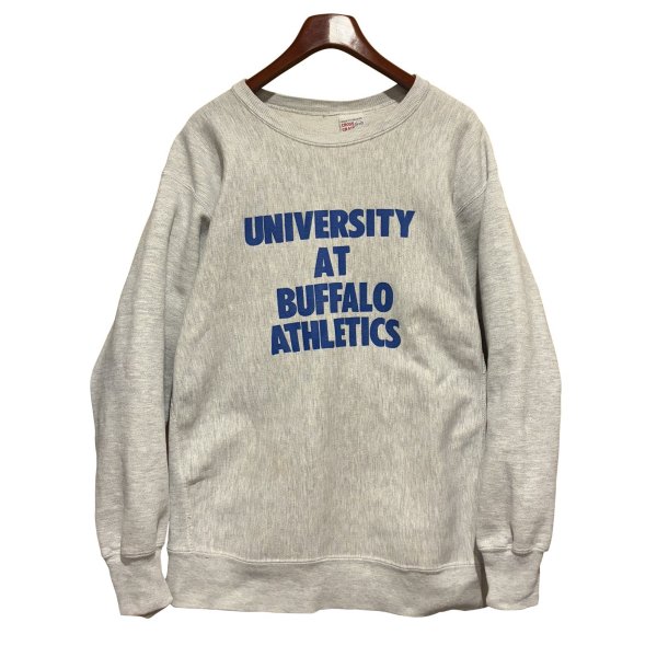 画像1: 90's【USA製】【ビンテージ】【CROSS GRAIN】【UNIVERSITY AT BUFFALO ATHLETIC】カレッジロゴ【グレー】【スウェット】【サイズXXL】 