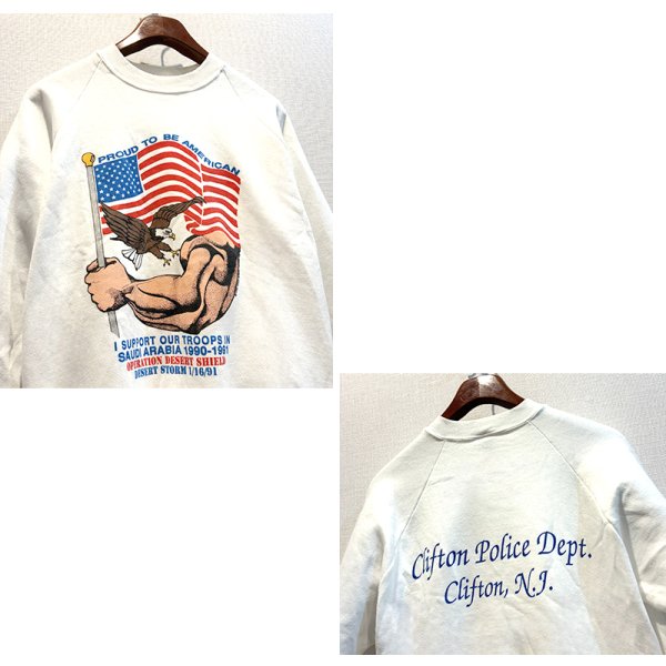 画像3: デッドストック 90's【USA製】JERZEES ジャージーズ【ビンテージ】【アメリカ国旗】バックプリント【白】スウェット【サイズL】 