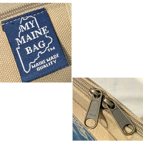 画像2: デッドストック USA製【MY MAINE BAG】マイメインバッグ【魚柄】青ｘベージュ 【ショルダーバッグ】  