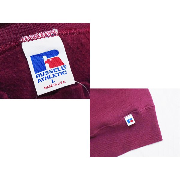 画像2: 90's【USA製】【RUSSELL】ラッセル 【ビンテージ】【紫】 前V【無地】【クルーネックスウェット】【サイズL】 