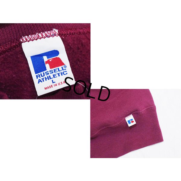 画像2: 90's【USA製】【RUSSELL】ラッセル 【ビンテージ】【紫】 前V【無地】【クルーネックスウェット】【サイズL】 