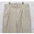 画像3: ~90's【USA製】【ビンテージ】【L.L.Bean】【エルエルビーン】【裏地赤チェック】【コットンパンツ】2タック【カーキ】【34×34】<br> (3)