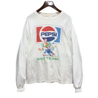 【80’s】USA製【PEPSI SKI TEAM】ペプシ 白【ロンT】【サイズXL】 