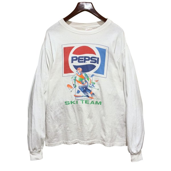 画像1: 【80’s】USA製【PEPSI SKI TEAM】ペプシ 白【ロンT】【サイズXL】 