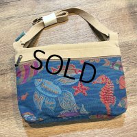 デッドストック USA製【MY MAINE BAG】マイメインバッグ【魚柄】青ｘベージュ 【ショルダーバッグ】  