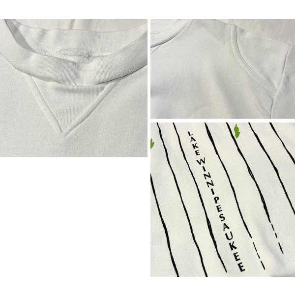 画像2: 【ビンテージ】ウィニペソーキー湖【LAKE WINNIPESAUKEE】前V 花【白】スウェット【サイズL程度】 