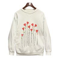 【ビンテージ】ウィニペソーキー湖【LAKE WINNIPESAUKEE】前V 花【白】スウェット【サイズL程度】 