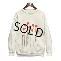 【ビンテージ】ウィニペソーキー湖【LAKE WINNIPESAUKEE】前V 花【白】スウェット【サイズL程度】 