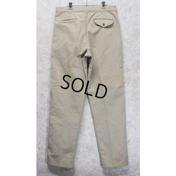 画像5: ~90's【USA製】【ビンテージ】【L.L.Bean】【エルエルビーン】【裏地赤チェック】【コットンパンツ】2タック【カーキ】【34×34】 