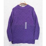デッドストック【USA製】【ビンテージ】【Hunt Club】ハントクラブ【紫】【ハイネック】【コットンセーター】【サイズM】 