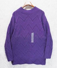 デッドストック【USA製】【ビンテージ】【Hunt Club】ハントクラブ【紫】【ハイネック】【コットンセーター】【サイズM】 