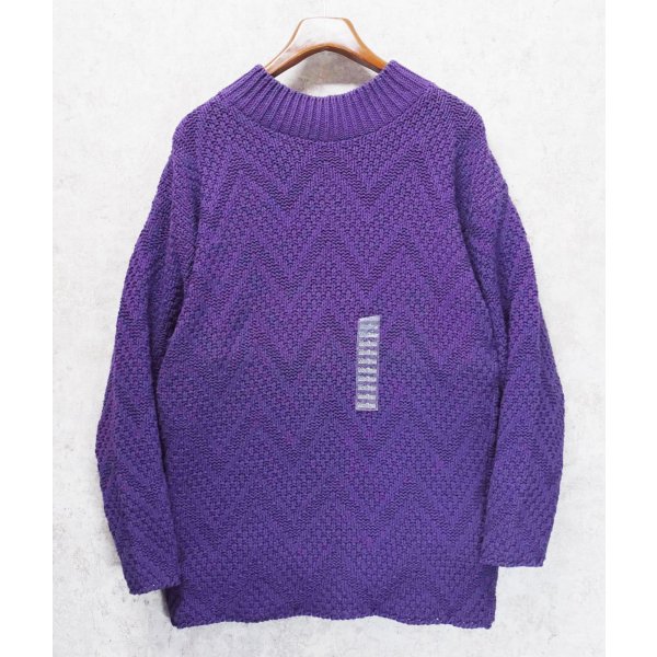 画像1: デッドストック【USA製】【ビンテージ】【Hunt Club】ハントクラブ【紫】【ハイネック】【コットンセーター】【サイズM】 