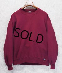 90's【USA製】【RUSSELL】ラッセル 【ビンテージ】【紫】 前V【無地】【クルーネックスウェット】【サイズL】 