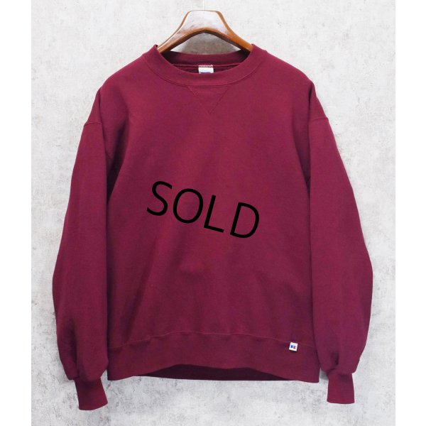 画像1: 90's【USA製】【RUSSELL】ラッセル 【ビンテージ】【紫】 前V【無地】【クルーネックスウェット】【サイズL】 