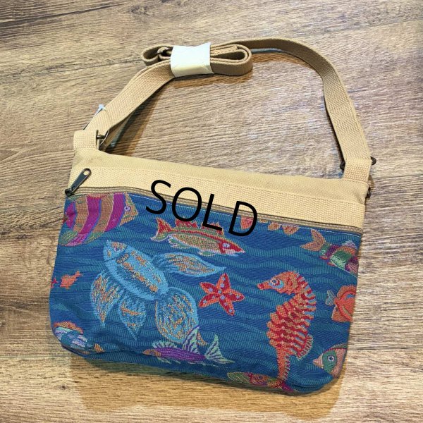 画像3: デッドストック USA製【MY MAINE BAG】マイメインバッグ【魚柄】青ｘベージュ 【ショルダーバッグ】  