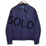 【ラルフローレン】【POLO RALPH LAUREN】【紺ｘ裏地白格子柄】【ブルゾン】スウィングトップ【サイズＬ】 