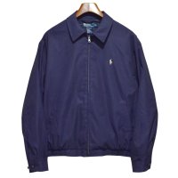 【ラルフローレン】【POLO RALPH LAUREN】【紺ｘ裏地白格子柄】【ブルゾン】スウィングトップ【サイズＬ】 