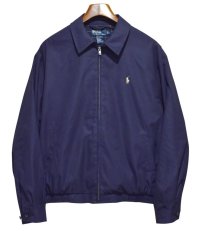 【ラルフローレン】【POLO RALPH LAUREN】【紺ｘ裏地白格子柄】【ブルゾン】スウィングトップ【サイズＬ】 