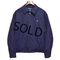 【ラルフローレン】【POLO RALPH LAUREN】【紺ｘ裏地白格子柄】【ブルゾン】スウィングトップ【サイズＬ】 